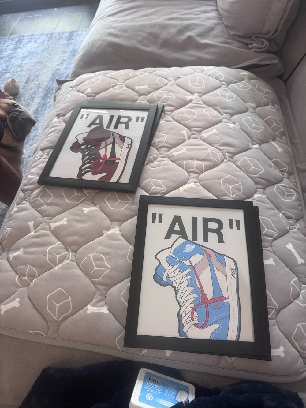 Framed Blue & Red Sneaker Art Print – AIR